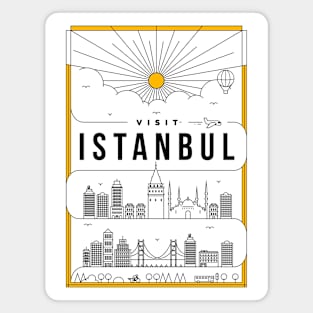 Istanbul Minimal Lineal Poster Magnet